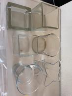 6 verschillende potten/vazen/ bakken van glas, Minder dan 50 cm, Glas, Ophalen of Verzenden, Zo goed als nieuw