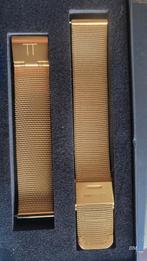 Horlogebandje unisex  goudkleurig verstelbaar rvs 18mm, Nieuw, Ophalen of Verzenden