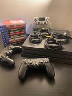 PS4 PRO 1TB + 3 controllers + 10 spellen, Spelcomputers en Games, Ophalen of Verzenden, Met 3 controllers of meer, Zo goed als nieuw