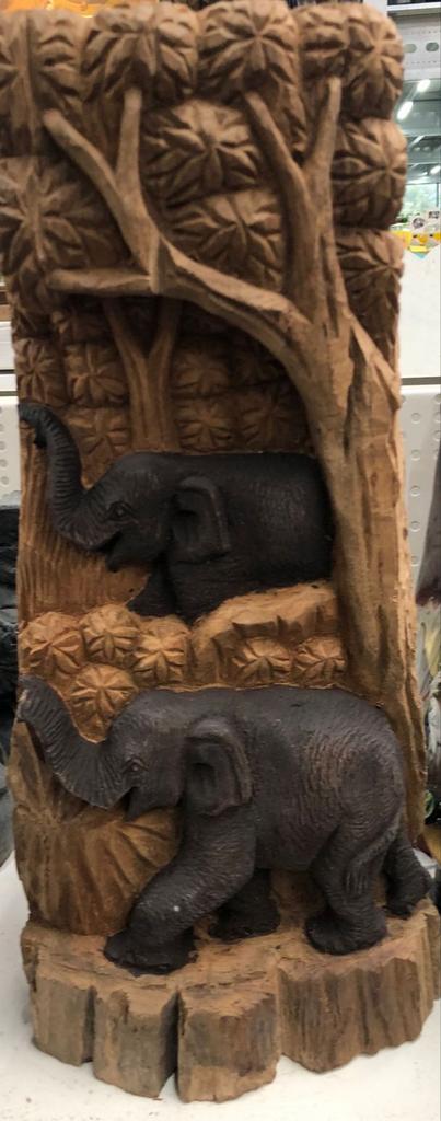 Houten Olifantenbeeld uit Drijfhout, Huis en Inrichting, Woonaccessoires | Wanddecoraties, Gebruikt, Ophalen of Verzenden