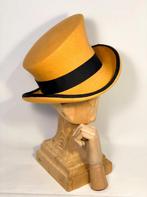 Gele victoriaanse hoge hoed heren dames steampunk top hat, Verzenden, Nieuw, Hoed