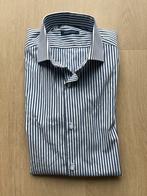 Stijlvol gestreept katoenen overhemd - Maat S - Italiaans, Ophalen of Verzenden, Zo goed als nieuw, Blauw, Halswijdte 38 (S) of kleiner