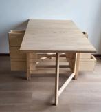 eettafel inklapbaar 6 lades moet Z.S.Mweg zie omschrijving, Huis en Inrichting, Tafels | Eettafels, Ophalen, 100 tot 150 cm, Eikenhout