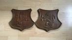 2 massief houten decoratie platen met leeuwen, Antiek en Kunst, Ophalen