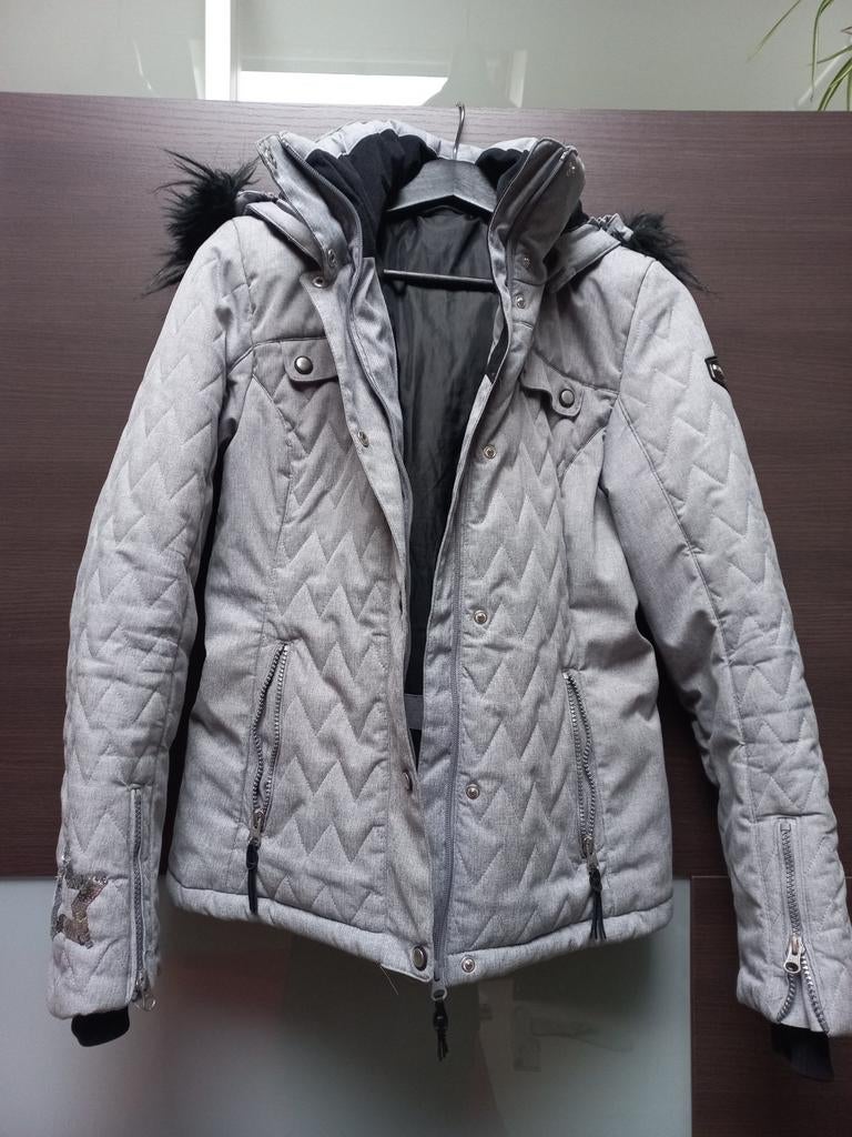 Icepeak Ski Jas Grijs met Pailletten - Maat 36, Icepeak, Ophalen of Verzenden, Maat 36 (S), Grijs