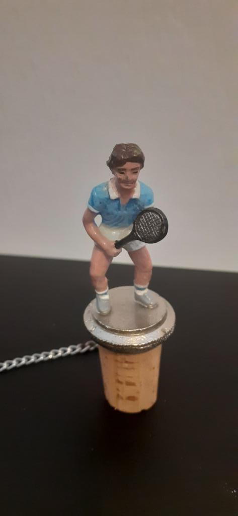 Handcrafted Solid Pewter Collectables wijn stopper tennis !, Antiek en Kunst, Curiosa en Brocante, Ophalen of Verzenden