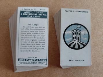 Army Corps & Divisional Signs 1914-18 set 50 cigarette cards beschikbaar voor biedingen