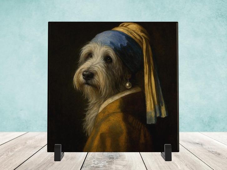 Het Meisje met de Parel - Bearded Collie, Huis en Inrichting, Woonaccessoires | Overige, Nieuw, Verzenden