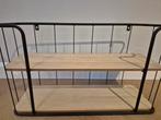 Wandrek - Bakkersrek zwart metaal met hout - 60 cm, Huis en Inrichting, Kasten | Wandmeubels, Ophalen of Verzenden, Zo goed als nieuw