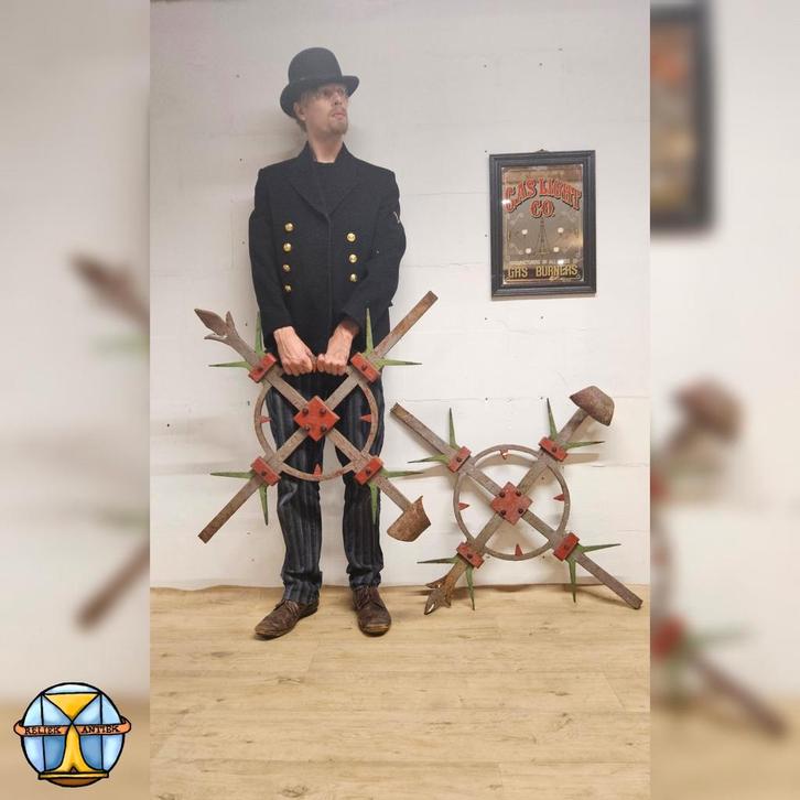 Antieke victoriaanse smeedijzeren brug onderdelen / hekwerk, Antiek en Kunst, Curiosa en Brocante, Ophalen of Verzenden