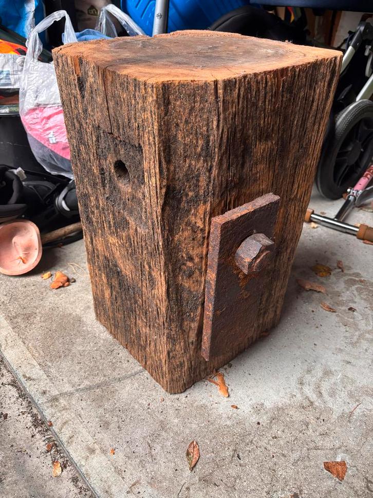 Houten Sokkel van Meerpaal, Huis en Inrichting, Woonaccessoires | Zuilen en Pilaren, Gebruikt, Ophalen