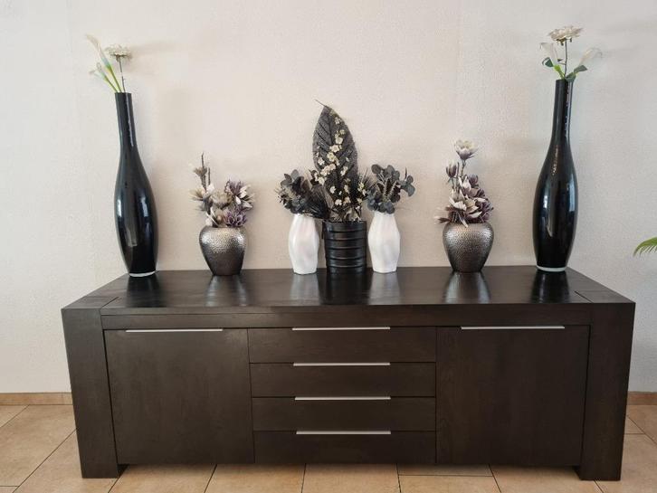 Goossens quint eiken dressoir, Huis en Inrichting, Kasten | Dressoirs, Gebruikt, 200 cm of meer, 50 tot 75 cm, Met lade(s), Eikenhout