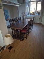 Antieke tafel met 6 stoelen, Ophalen of Verzenden, Gebruikt