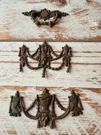 Set van 3 antieke sierbeslag ornamenten, Ophalen of Verzenden