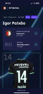 Match Worn & Gesigneerd Igor Paixão Shirt 750 euro, Ophalen of Verzenden, Gebruikt, Feyenoord, Shirt