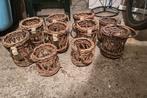 Riviera maison 10 stuks hang mandjes rattan, Huis en Inrichting, Mand, Rond, Ophalen of Verzenden, Zo goed als nieuw