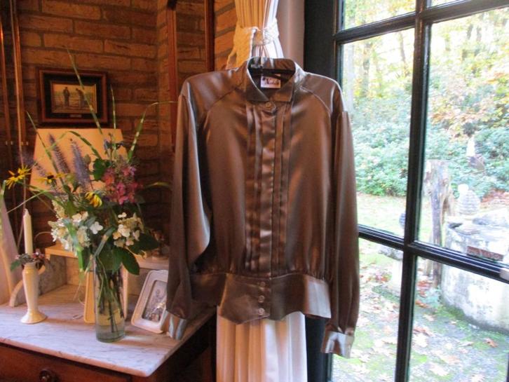 mj/KERST!WAHLS/blouse/maat 44/GOUDKLEUR/blinde sluiting, Kleding | Dames, Blouses en Tunieken, Zo goed als nieuw, Maat 42/44 (L)