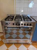 ETNA fornuis RVS, 5 Gaspitten incl. Wokbrander 90 cm Breed, Ophalen, Gebruikt, 60 cm of meer, Gas