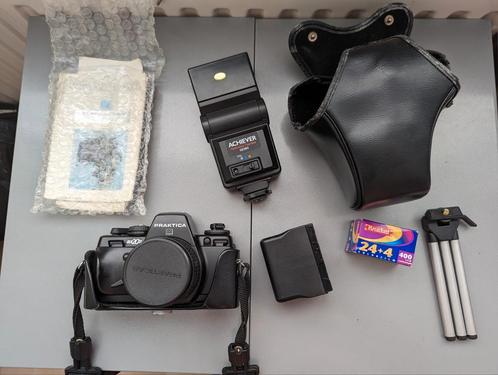 Praktika BS20s fotocamera met achiever DZ265 en toebehoren., Audio, Tv en Foto, Fotocamera's Analoog, Zo goed als nieuw, Spiegelreflex