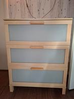 Houten ladekast met kunststof fronten, Huis en Inrichting, Kasten | Ladekasten, Ophalen, 100 tot 150 cm, Kunststof, 100 tot 150 cm