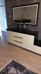Hoogglans woonkamer meubels  Zwart Wit, Kunststof, Ophalen of Verzenden, Zo goed als nieuw, 200 cm of meer