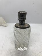zilver met kristal parfum fles antiek, Ophalen of Verzenden