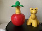 Vintage Lego Duplo muziek appel met rups en muziek giraffe., Ophalen of Verzenden, Gebruikt, Duplo