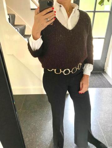 Essentiel Antwerp prachtige chocolade bruine mohair trui SM beschikbaar voor biedingen