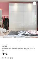 IKEA FÄRVIK cm  frame schuifdeur, wit glas, 100x236, Ophalen, Zo goed als nieuw, Glas, 200 cm of meer