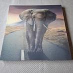 Schilderij olifant 3-D, Ophalen of Verzenden