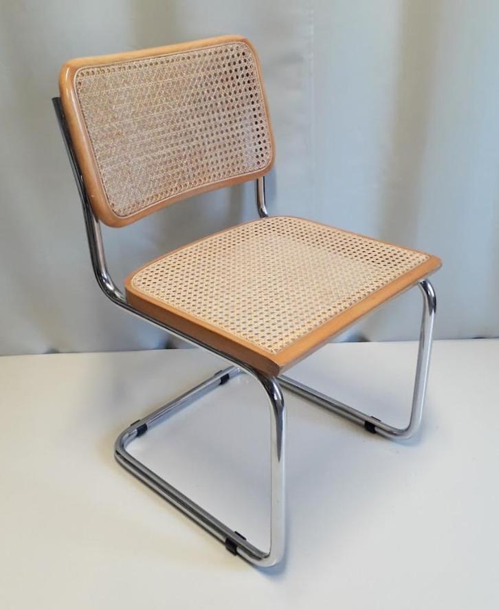 Marcel Breuer Stijl Cesca stoel thonet buisframe, Huis en Inrichting, Stoelen, Zo goed als nieuw, Eén, Hout, Riet of Rotan, Bruin