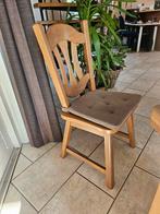 6 Massief Eiken Stoelen met Zitkussen, Ophalen, Gebruikt, Bruin, Vijf, Zes of meer stoelen