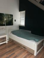 Wit kinderbed met opberglade, Huis en Inrichting, Ophalen, 90 cm, Eenpersoons, Wit