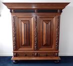 Antieke kussenkast houtsnijwerk - Buffetkast - Kussen kast., Antiek en Kunst, Ophalen
