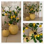 Nieuw! Decoratie - citroen vazen met takken - citroen vaas, Minder dan 50 cm, Nieuw, Ophalen, Geel