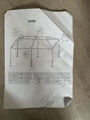 D&S GERMANY paviljoen partytent 3x6 meter, wit beschikbaar voor biedingen