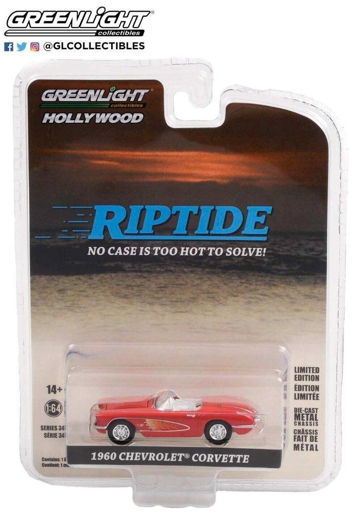 1960 Chevrolet Corvette v Greenlight 1/64 Riptide Hollywood, Hobby en Vrije tijd, Modelauto's | Overige schalen, Nieuw, Auto, Ophalen of Verzenden