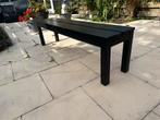 Zwarte houten binnenbank of tuinbank, Ophalen, Gebruikt, Minder dan 75 cm, 150 tot 200 cm