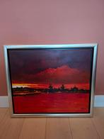 Schilderij van Trees Bos 'Haven in avondrood', Ophalen