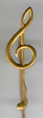 Muziek sleutel koper speldje ( L_182 ), Verzenden, Zo goed als nieuw, Merk, Speldje of Pin