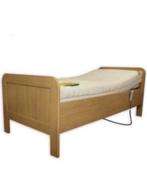 Seniorenbed fineer blank eiken 90 x 200, Ophalen, 90 cm, Eenpersoons, Beige