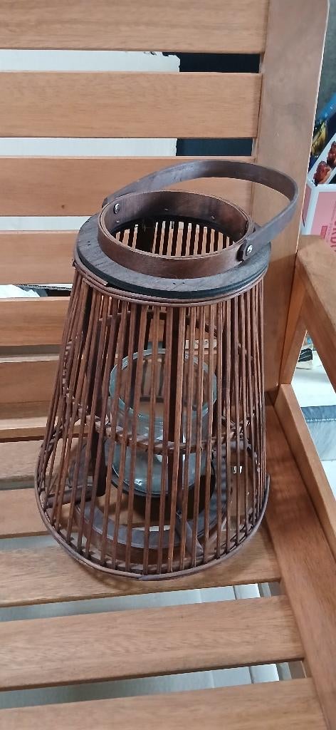 Lantaarn van hout voor kaars., Ophalen, Zo goed als nieuw, Kandelaar, Hout