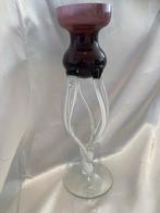 Vintage Jozefina Krosno Kandelaar - Paars & Octopus Stam, Antiek en Kunst, Ophalen of Verzenden, Glas