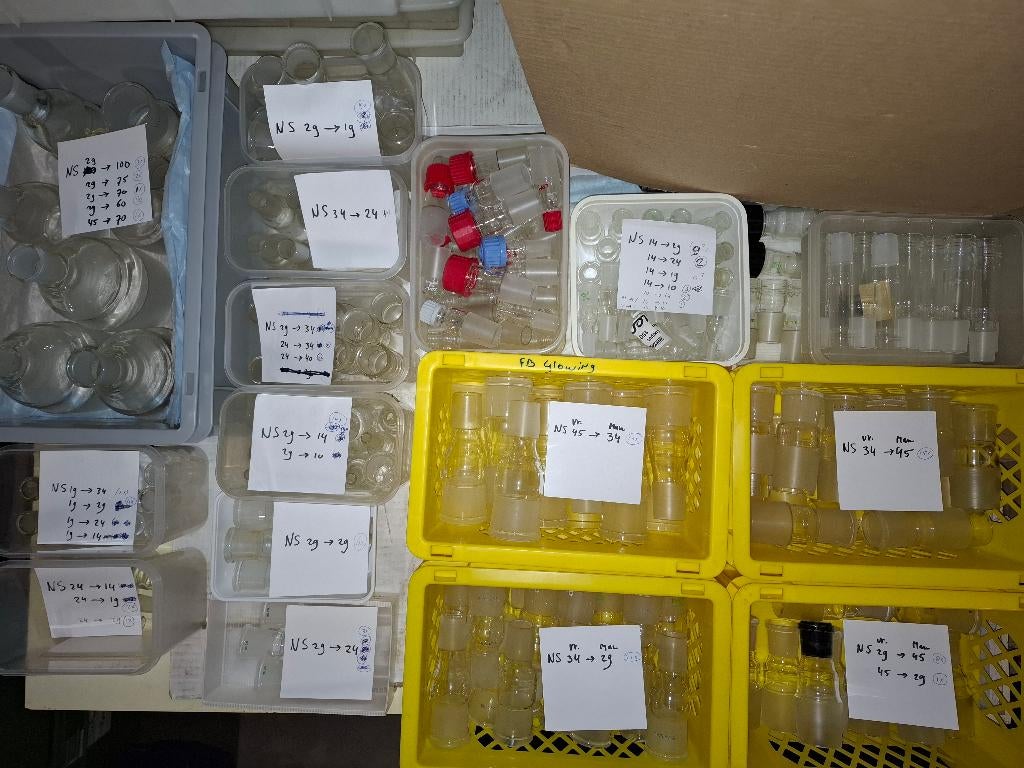 glazen adapter met NS slijpstukadapter reductie expansie, Hobby en Vrije tijd, Overige Hobby en Vrije tijd, Ophalen of Verzenden