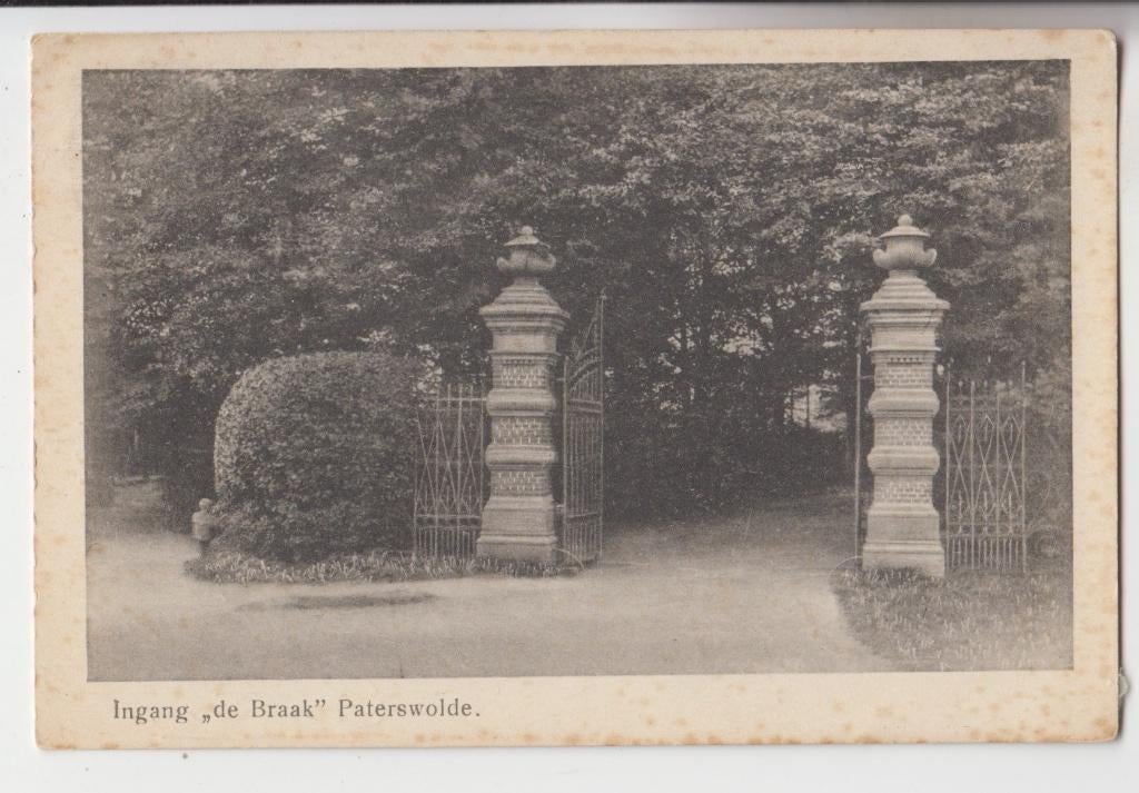 160 Paterswolde 1928 Ingang de Braak 1928 B87, Verzenden, 1920 tot 1940, Gelopen, Groningen
