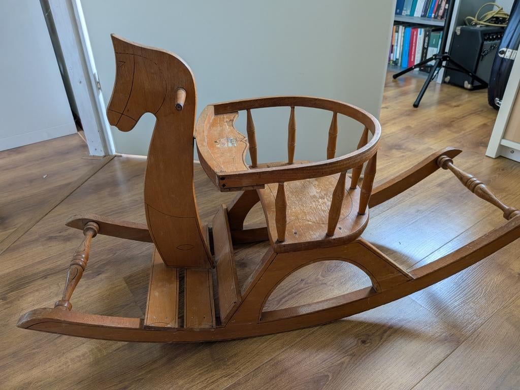 Vintage houten hobbelpaard, Kinderen en Baby's, Speelgoed | Hobbelfiguren, Ophalen, Gebruikt