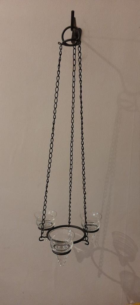 Waxinelichthouder hangend, Gebruikt, 25 tot 50 cm, Zwart, Ophalen of Verzenden