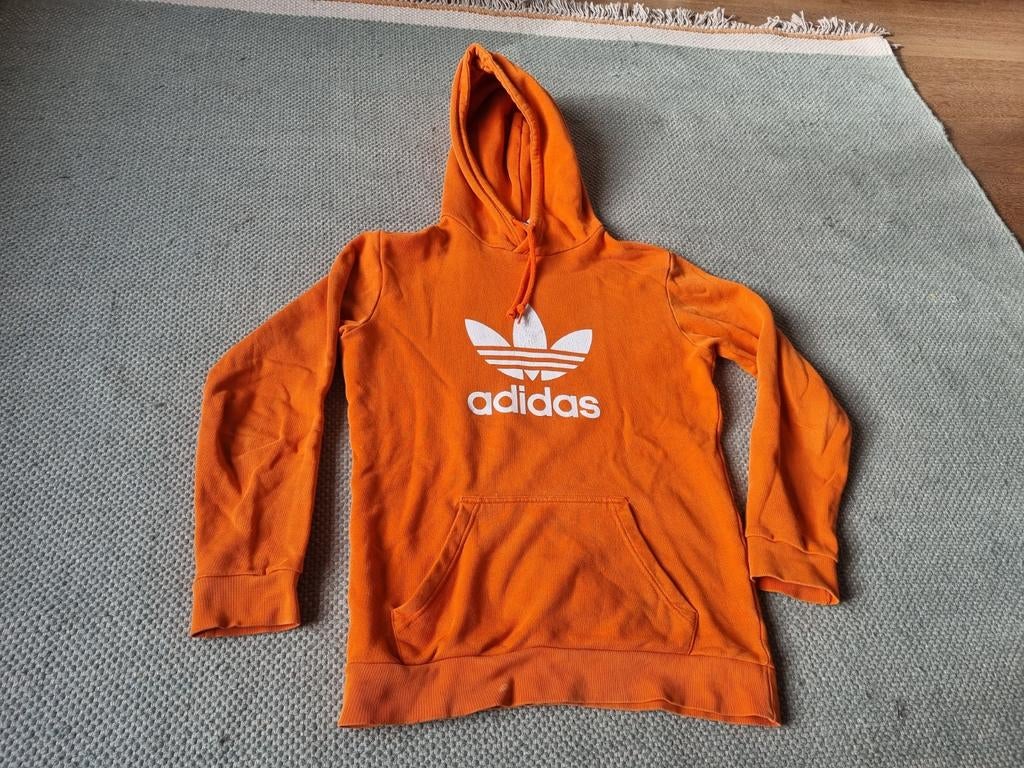 Vintage Adidas hoodie sweater trui heren Koningsdag oranje, Ophalen of Verzenden, Adidas, Gedragen, M