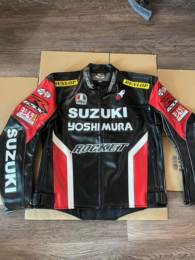 Suzuki Yoshimura Motorjas (Maat L) Vintage zwart, Ophalen of Verzenden, Zo goed als nieuw, Maat 52/54 (L), Zwart