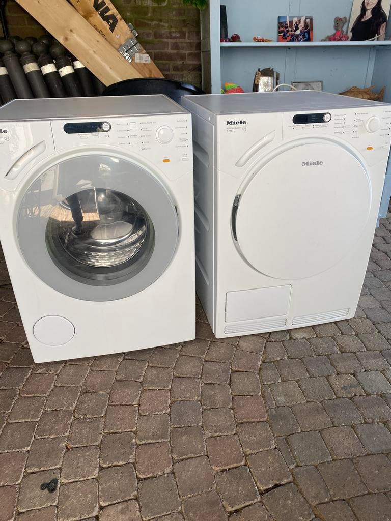 Supernette set wasmachine en condensdroger van Miele, Witgoed en Apparatuur, Energieklasse A of zuiniger, Ophalen of Verzenden